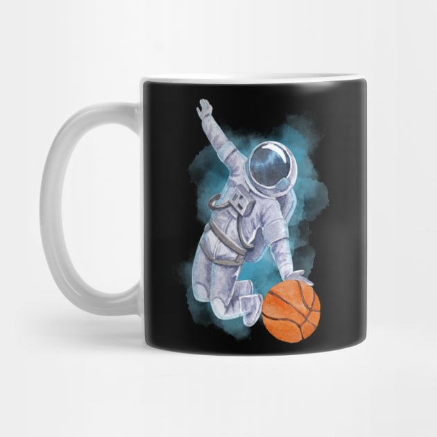 Astronaut Basketball in Outer Space by Millusti